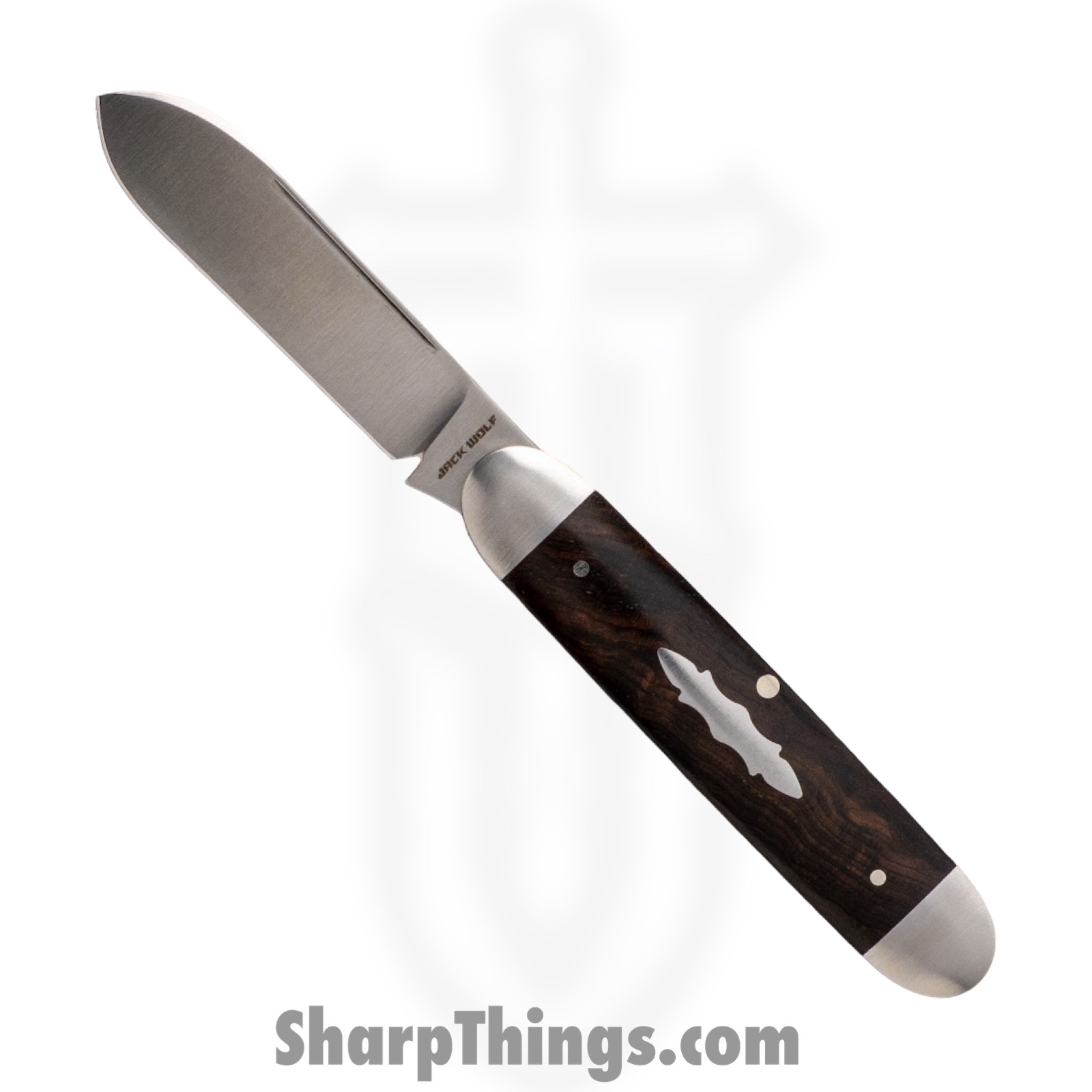 749666543390.jpg Jack Wolf Knives - EQEND-EBNY - Equal End - Folding Knife - 14C28N Drop Spear - Wood - Ebony - Image 1