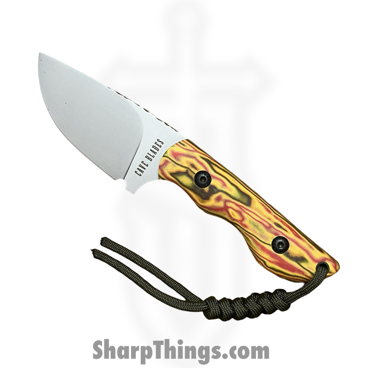 77c5adbf-cf94-4969-a7ac-1617842e171d_CB-SAM-YH_1.jpg Cave Blades - CB-SAM-YH - Samaritan - Fixed Blade Knife - CPM 154 Blasted Drop Point - Crazy Fiber - Yellow Haze - Image 1