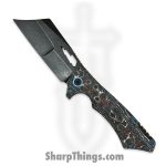 Something Obscene Co. - NVNem-Neb-SW - New Version Nemley - CPM 20CV Coated Cleaver - Fat Carbon Titanium - Red White Blue
