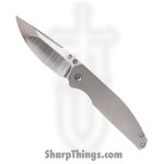 Jack Wolf Knives - TANGO-01-TI-BURST - Tango - Folding Knife - S90V Satin Drop Point - Titanium Sunburst - Gray