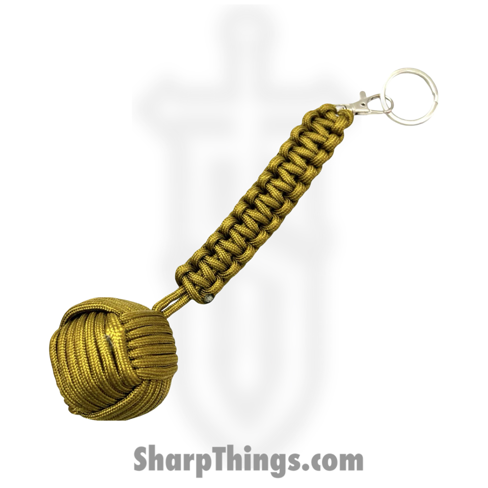 81f07faa-6687-4ffc-83b8-58449c4aeb4a_6552-TAN_1.jpg PTC - 6552-TAN - Mega Monkey Fist Public Safety Keychain - Steel Paracord - Tan - Image 1