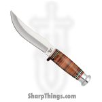 Case Cutlery - CA10342 - Mushroom Cap Hunter - Fixed Blade Knife - Tru-Sharp Stainless Polished Clip Point - Stacked Leather - Brown