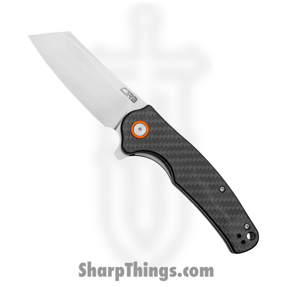 85c65392-c684-487c-85fc-f805b6ad3b9a_J1904CF_1.jpg CJRB - J1904CF - Crag - Folding Knife - D2 Stonewash Cleaver - Carbon Fiber - Black - Image 1