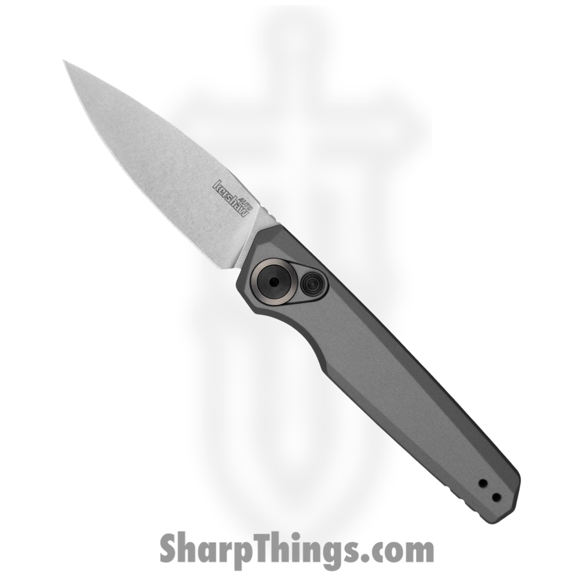 8731337e-95ac-4f8e-b63c-6a04e5fe6202_7551_1.jpg Kershaw - 7551 - Launch 18 - Automatic Knife - CPM-154 Stonewash Spear Point - 6061-T6 Aluminum - Gray - Image 1