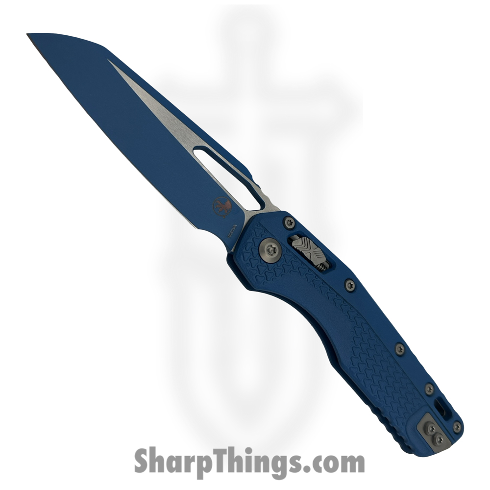 87a11bce-c76a-4dee-b86f-2d69593cd928_210T-1PMCBL_1.jpg Microtech - 210T-1PMCBL - MSI Ram-Lok - Folding Knife - M390MK Cerakote Modified Sheepsfoot - Injection Molded Polymer - Blue - Image 1