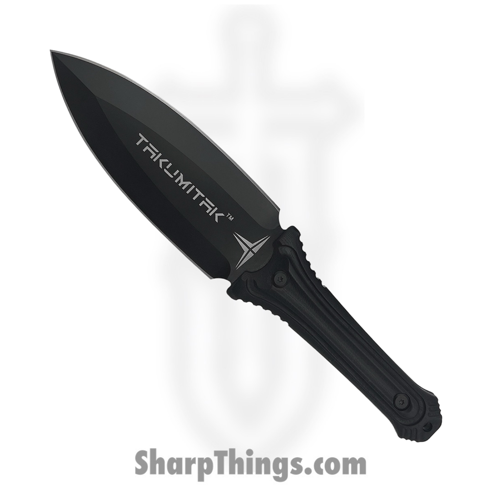 883b7ac1-bfe7-4f5a-907b-61d0d5852ffa_TKF203BK_1.jpg Takumitak - TKF203BK - Sentinel - Fixed Blade Knife - D2 Blackwash Spear Point - G10 - Black - Image 1