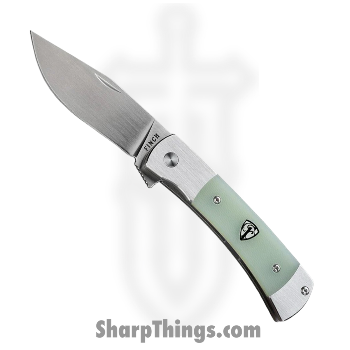 9053b51a-1d18-4d70-aaa1-c20c7685e228_MO003_1.jpg Finch Knife Co. - MO003 - Model 1934 - Folding Knife - 154CM Satin Clip Point - G10 - Ghost Green - Image 1