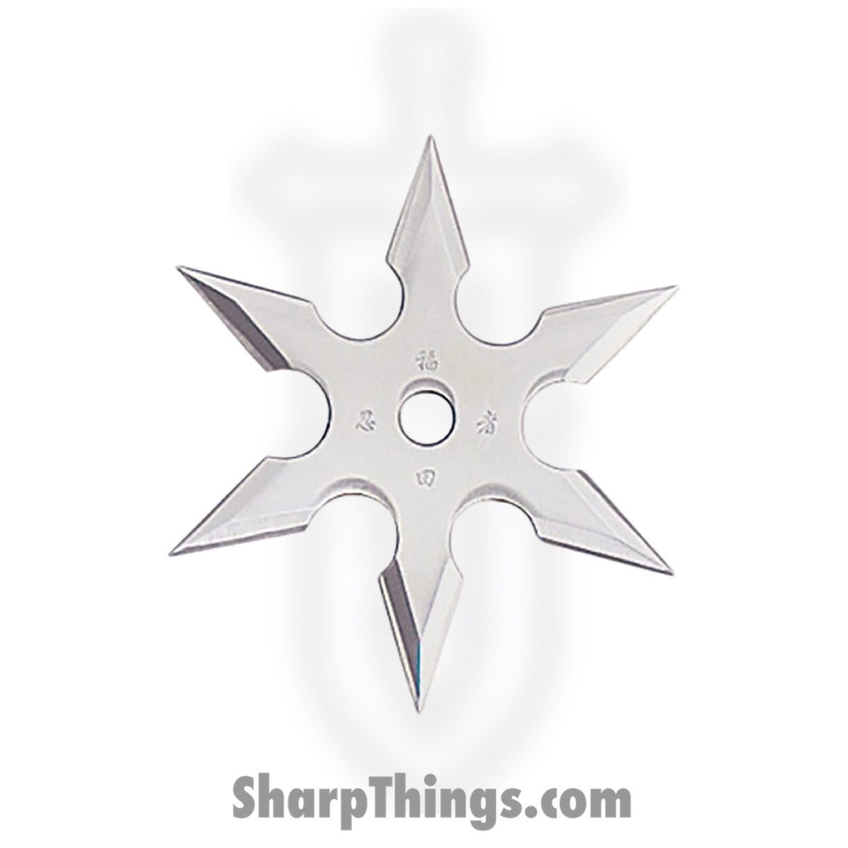 90f30320-675b-4a97-afa9-d51c9f0ffd98_90-19_1.jpg BladesUSA - 90-19 - 3 inch 6 Point Throwing Star - Fixed Blade Knife - 3Cr13 SS Satin - Stainless Steel - Silver - Image 1
