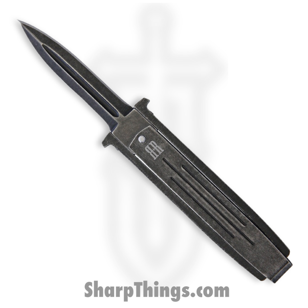 91306716-02e0-4476-b035-f634fa09b881_RR1979_1.jpg Rough Ryder - RR1979 - Swing Blade - Folding Knife - Stainless Black Stonewash Dagger - Stainless - Black - Image 1