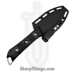 Microtech - 96-10BK - Always Survive - Fixed Blade Knife - M390MK Stonewash Drop Point - Milled G10 - Black - Image 5