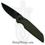 ProTech - INT106-Green - TR-3 INTEGRITY manual - Folding Knife - S35VN DLC Drop Point - Aluminum - Black/Green