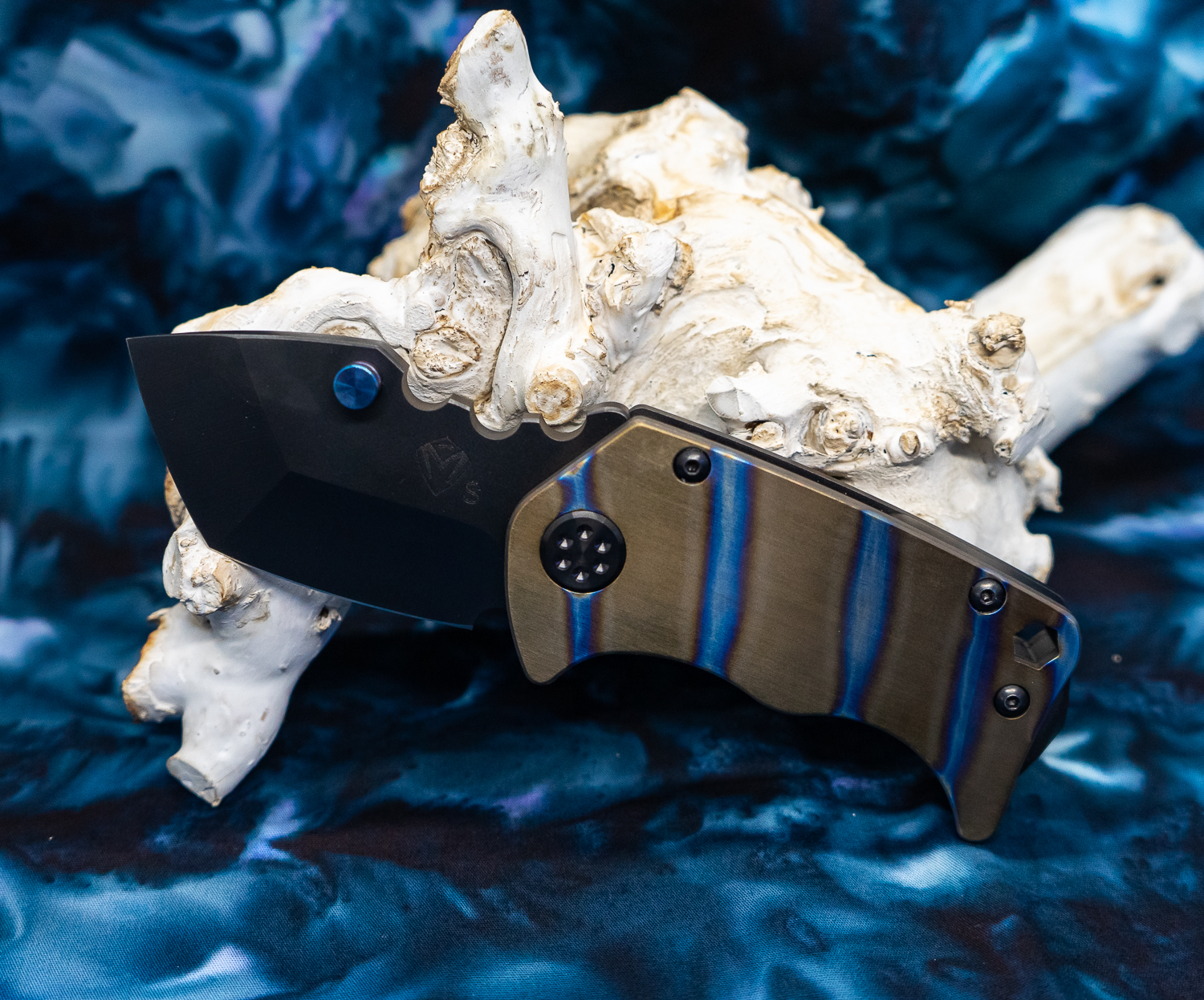 9857ef3e-dc83-493a-9dd5-8ebd4eef07b7_MK010SPT-03PV-TPCF-BP_1.jpg Medford Knife - MK010SPT-03PV-TPCF-BP - Panzer - PVD Tanto Folding Knife - S35VN Bronze - Image 1