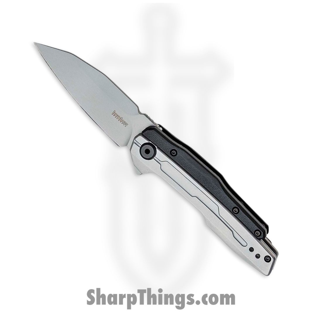 99e85cca-b8c5-4298-a0c2-64152f4b85b7_2049_1.jpg Kershaw - 2049 - Lithium - Folding Knife - 8Cr13MoV Bead Blasted Reverse Tanto - Stainless Steel Glass Filled Nylon - Silver Black - Image 1