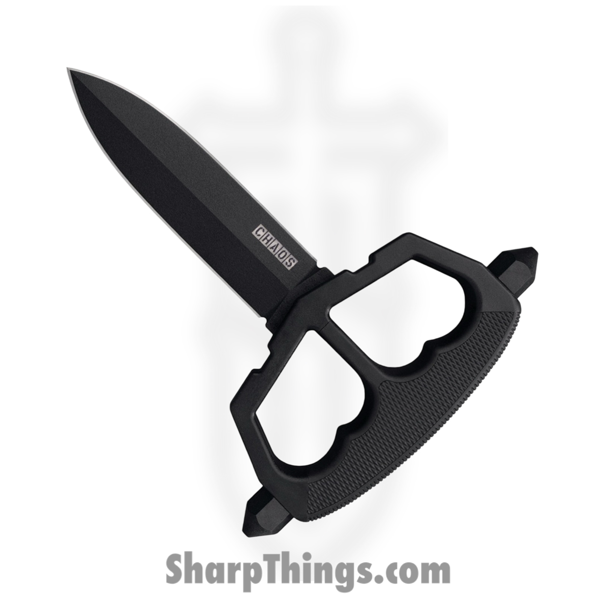 9afcb556-d20a-4de4-92ec-00bb5f49c730_CS80NT3_1.jpg Cold Steel - CS80NT3 - Chaos Push Dagger - Fixed Blade Knife - SK5 HC Coated - Griv-Ex - Black - Image 1