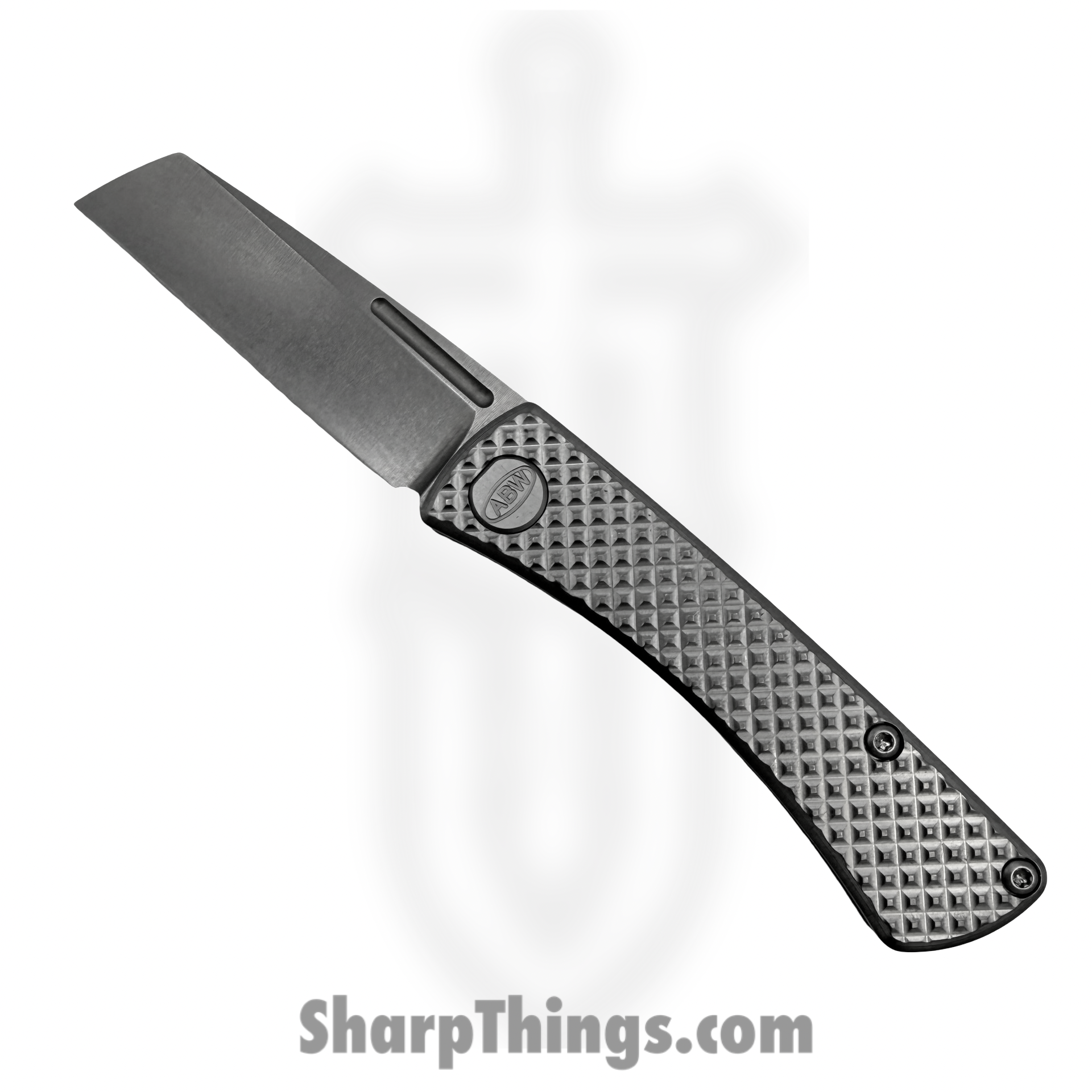 ABW-SJ-TI-DI_1-6.png ABW - ABW-SJ-TI-DI - Slip Joint - Folding Knife - CPM MagnaCut Stonewash Cleaver - Diamond Pattern Titanium - Natural - Image 1
