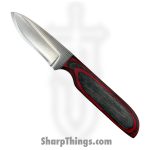 Anza Knives - ANZA-10F-01 - 10F Work Knife - Fixed Blade Knife - Carbon Steel Satin Drop Point - DymaLux - Black Red