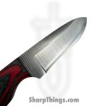 Anza Knives - ANZA-10F-01 - 10F Work Knife - Fixed Blade Knife - Carbon Steel Satin Drop Point - DymaLux - Black Red - Image 3