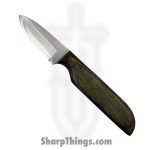 Anza Knives - ANZA-10F-02 - 10F Work Knife - Fixed Blade Knife - Carbon Steel Satin Drop Point - DymaLux - Black Green