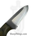 Anza Knives - ANZA-10F-02 - 10F Work Knife - Fixed Blade Knife - Carbon Steel Satin Drop Point - DymaLux - Black Green - Image 3