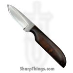 Anza Knives - ANZA-10F-03 - 10F Work Knife - Fixed Blade Knife - Carbon Steel Satin Drop Point - Walnut - Brown