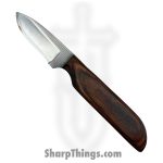 Anza Knives - ANZA-10F-04 - 10F Work Knife - Fixed Blade Knife - Carbon Steel Satin Drop Point - Walnut - Brown