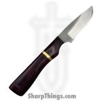 Anza Knives - ANZA-10F-07 - Kern River - Fixed Blade Knife - Carbon Steel Satin Drop Point - Micarta - Purple Brass - Image 2