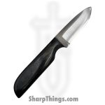 Anza Knives - ANZA-10F-17 - Work Knife - Fixed Blade Knife - Carbon Steel Satin Drop Point - Sheep Horn - Black Brown - Image 2