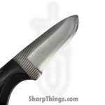 Anza Knives - ANZA-10F-17 - Work Knife - Fixed Blade Knife - Carbon Steel Satin Drop Point - Sheep Horn - Black Brown - Image 3