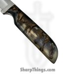 Anza Knives - ANZA-10F-17 - Work Knife - Fixed Blade Knife - Carbon Steel Satin Drop Point - Sheep Horn - Black Brown - Image 4