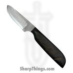 Anza Knives - ANZA-10F-18 - Work Knife - Fixed Blade Knife - Carbon Steel Satin Drop Point - Sheep Horn - Black Brown