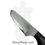Anza Knives - ANZA-10F-18 - Work Knife - Fixed Blade Knife - Carbon Steel Satin Drop Point - Sheep Horn - Black Brown - Image 3