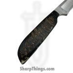 Anza Knives - ANZA-10F-18 - Work Knife - Fixed Blade Knife - Carbon Steel Satin Drop Point - Sheep Horn - Black Brown - Image 4