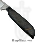 Anza Knives - ANZA-10F-18 - Work Knife - Fixed Blade Knife - Carbon Steel Satin Drop Point - Sheep Horn - Black Brown - Image 5