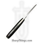 Anza Knives - ANZA-10F-18 - Work Knife - Fixed Blade Knife - Carbon Steel Satin Drop Point - Sheep Horn - Black Brown - Image 6