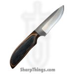 Anza Knives - ANZA-12F-12 - Rancher - Fixed Blade Knife - Carbon Steel Satin Drop Point - Mixed Wood - Black Brown - Image 2