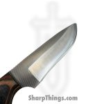 Anza Knives - ANZA-12F-12 - Rancher - Fixed Blade Knife - Carbon Steel Satin Drop Point - Mixed Wood - Black Brown - Image 3