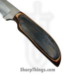 Anza Knives - ANZA-12F-12 - Rancher - Fixed Blade Knife - Carbon Steel Satin Drop Point - Mixed Wood - Black Brown - Image 4