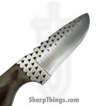 Anza Knives - ANZA-12F-19 - Work Knife - Fixed Blade Knife - Carbon Steel Satin Diamondback Drop Point - Sheep Horn - Tan Multi - Image 3