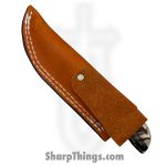 Anza Knives - ANZA-12F-19 - Work Knife - Fixed Blade Knife - Carbon Steel Satin Diamondback Drop Point - Sheep Horn - Tan Multi - Image 9