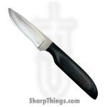 Anza Knives - ANZA-8F-14 - Bambino - Fixed Blade Knife - Carbon Steel Satin Drop Point - Mixed Wood - Blue