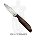 Anza Knives - ANZA-8F-15 - Bambino - Fixed Blade Knife - Carbon Steel Satin Drop Point - Walnut - Brown