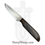 Anza Knives - ANZA-8F-16 - Bambino - Fixed Blade Knife - Carbon Steel Satin Drop Point - Mixed Wood - Black Green Copper