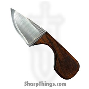 Anza Knives - ANZA-NK-09 - Charlie's Neck Knife - Fixed Blade Knife - Carbon Steel Satin Drop Point - Walnut - Brown