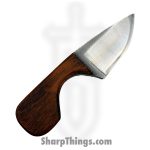 Anza Knives - ANZA-NK-09 - Charlie's Neck Knife - Fixed Blade Knife - Carbon Steel Satin Drop Point - Walnut - Brown - Image 2