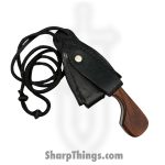 Anza Knives - ANZA-NK-09 - Charlie's Neck Knife - Fixed Blade Knife - Carbon Steel Satin Drop Point - Walnut - Brown - Image 7