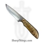 Anza Knives - ANZA-RCR-10 - Rancher - Fixed Blade Knife - Carbon Steel Satin Drop Point - Sheep Horn - Tan Multi