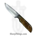 Anza Knives - ANZA-RCR-11 - Rancher - Fixed Blade Knife - Carbon Steel Satin Drop Point - Sheep Horn - Tan Multi