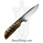 Anza Knives - ANZA-RCR-11 - Rancher - Fixed Blade Knife - Carbon Steel Satin Drop Point - Sheep Horn - Tan Multi - Image 2