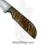 Anza Knives - ANZA-RCR-11 - Rancher - Fixed Blade Knife - Carbon Steel Satin Drop Point - Sheep Horn - Tan Multi - Image 4