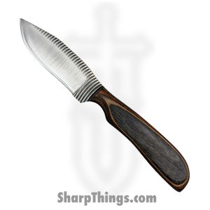 Anza Knives - ANZA-WF-08 - Border Knife - Fixed Blade Knife - Carbon Steel Satin Curvetooth - Buckskin - Brown Multi